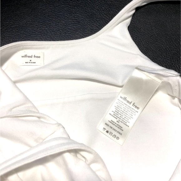 “TWO” Wilfred Free Crop Tanks. Both Sz~M 1~Black and 1~White - Picture 7 of 11